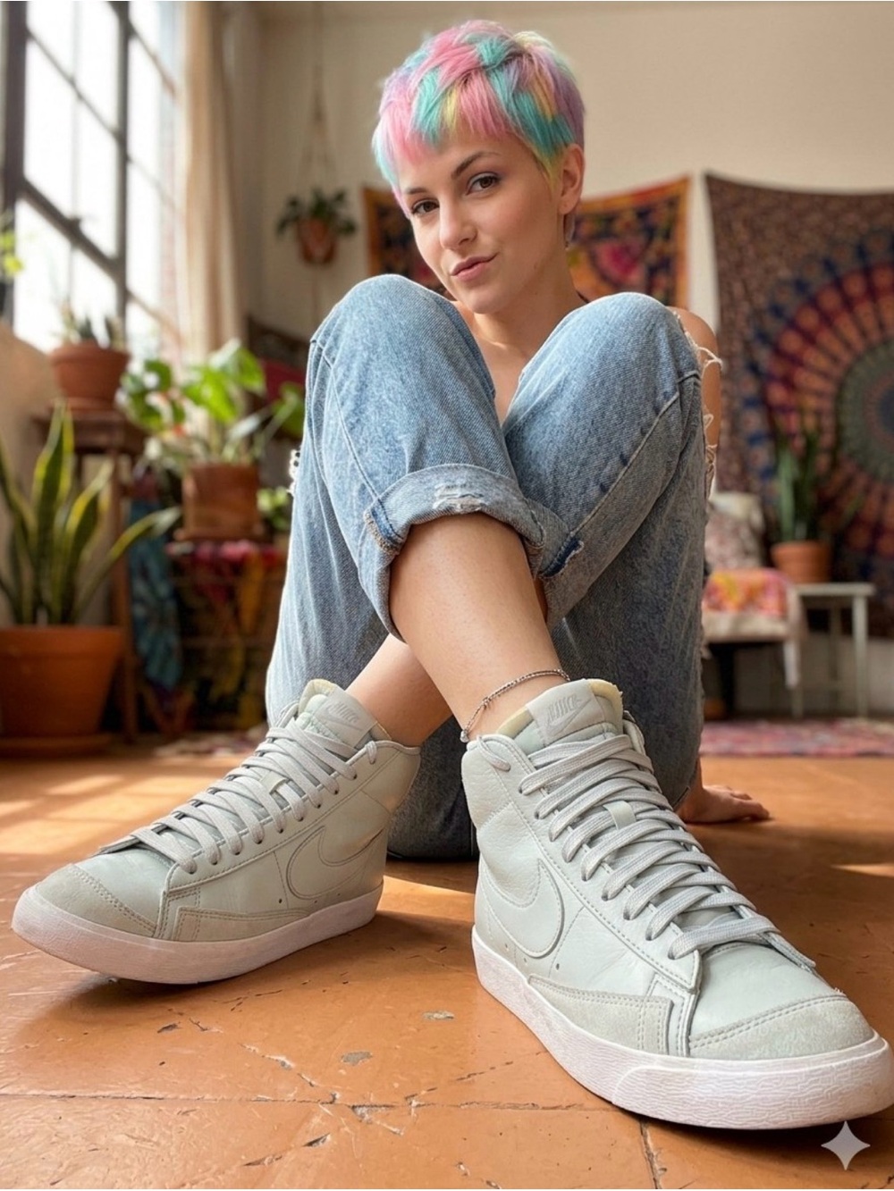 Nike Women’s High-Top Sneakers in Light Gray